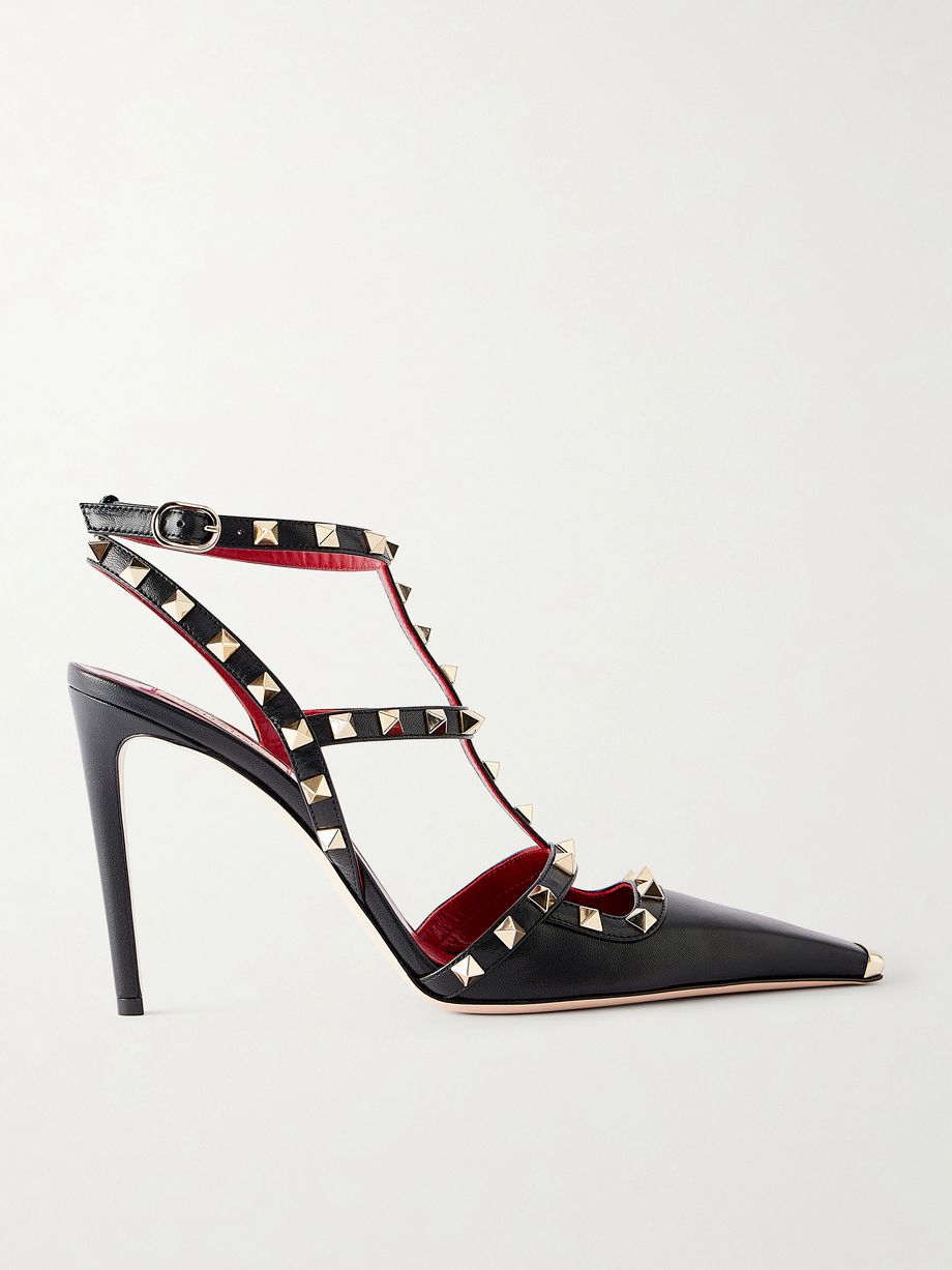 Rockstud patent-leather pumps
