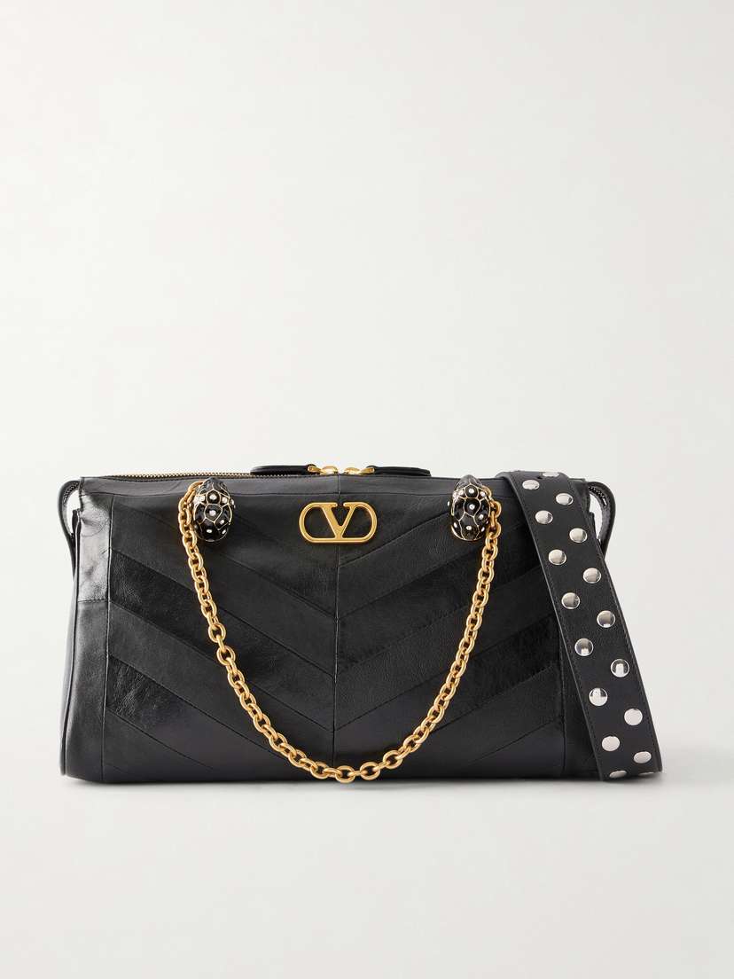 Panthea Embellished Leather Medium Shoulder Bag