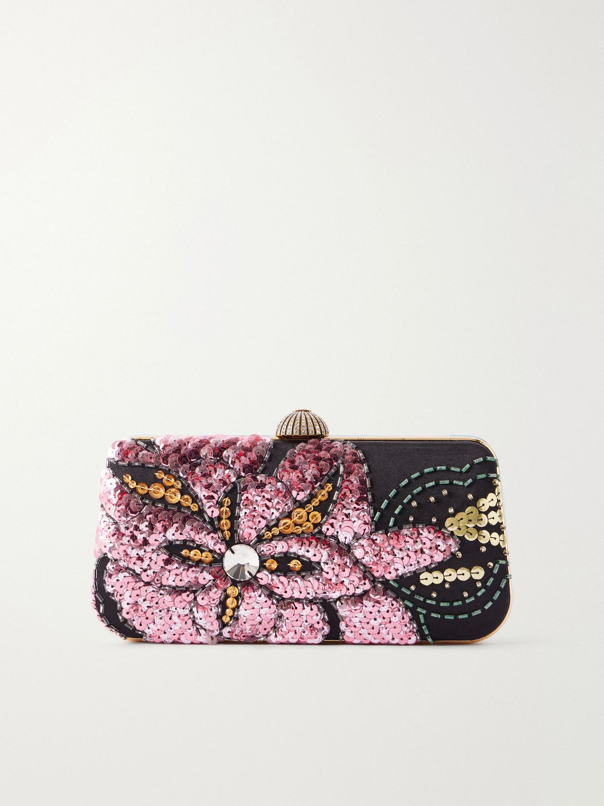 Carry Secrets embellished satin clutch