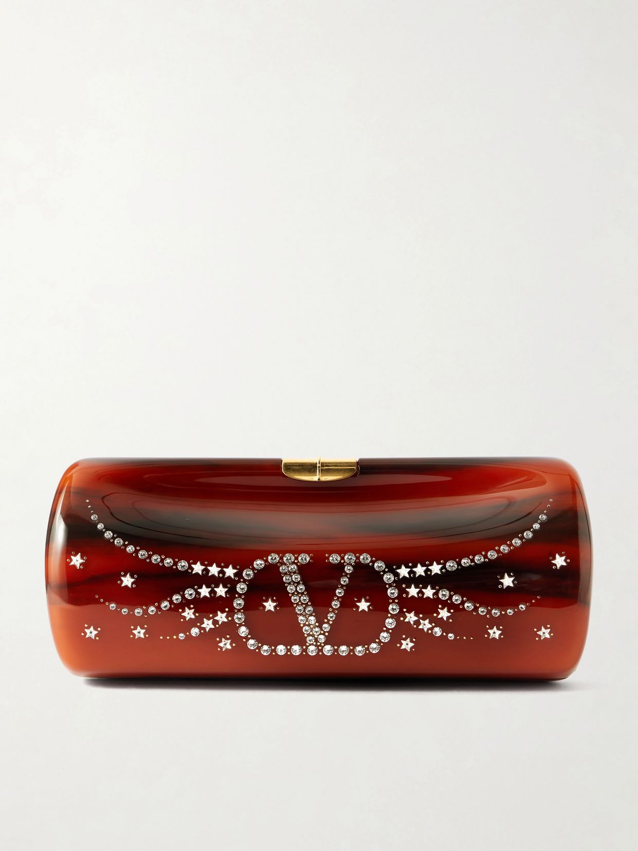 Pince VLogo-embellished resin clutch