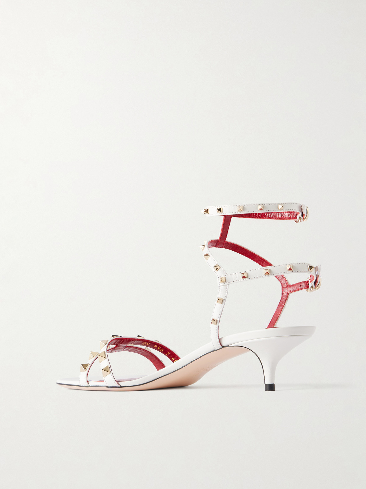 Valentino Rockstud Ankle-strap Sandals In White