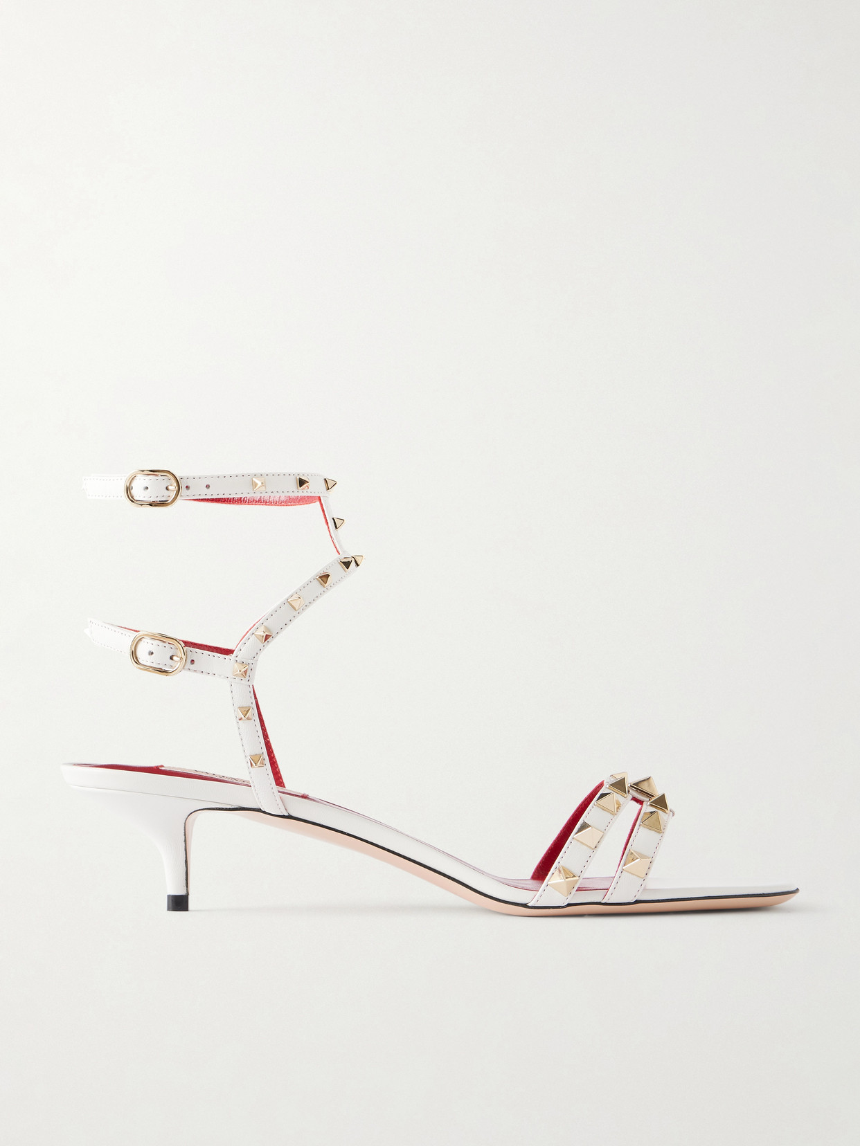 Valentino Garavani Rockstud 40 Leather Sandals In White