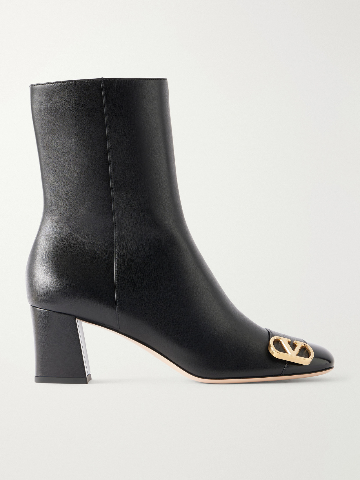 Valentino Garavani Veeside 60 Vlogo-embellished Leather Ankle Boots In Black