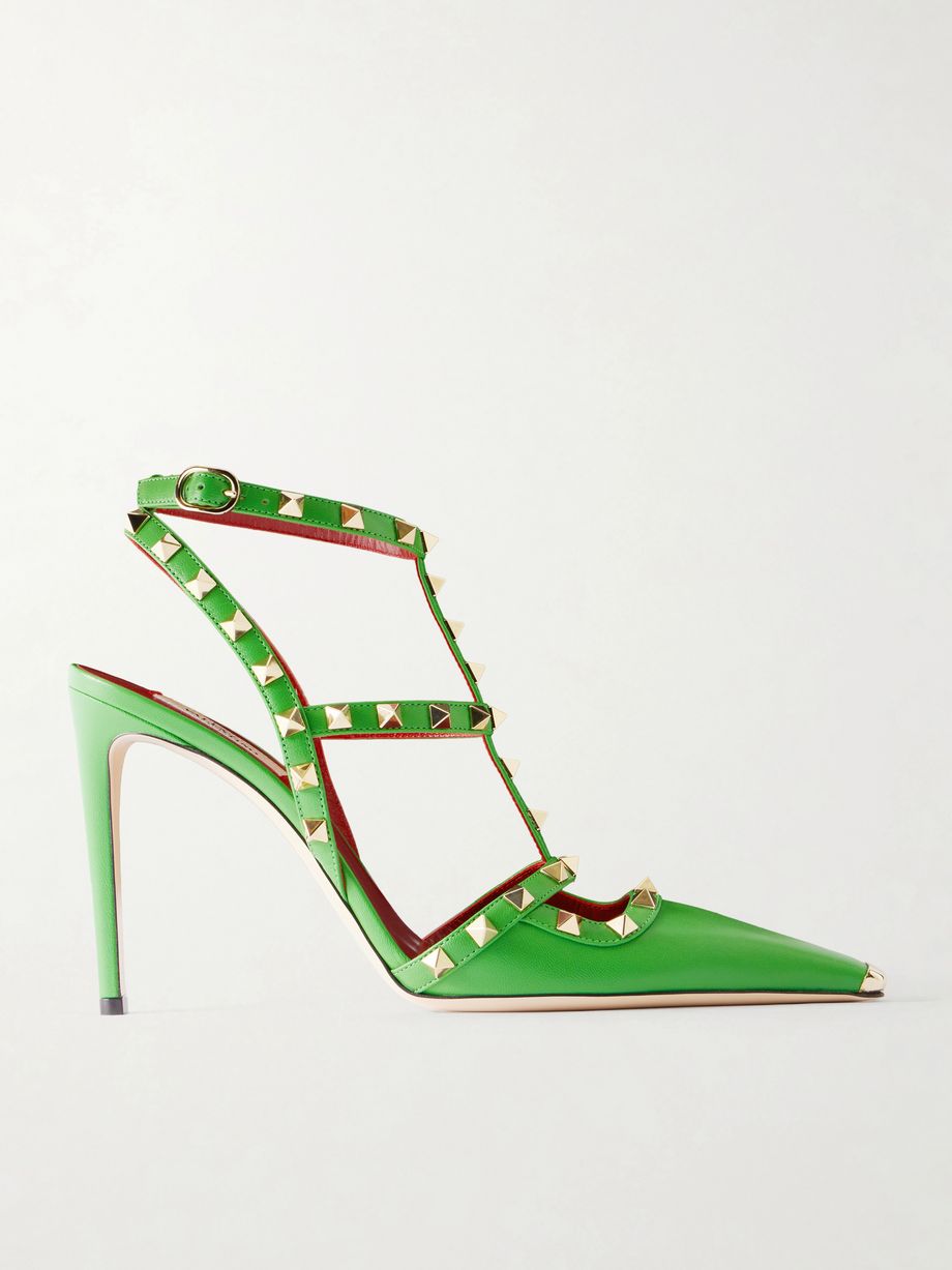 Rockstud patent-leather pumps