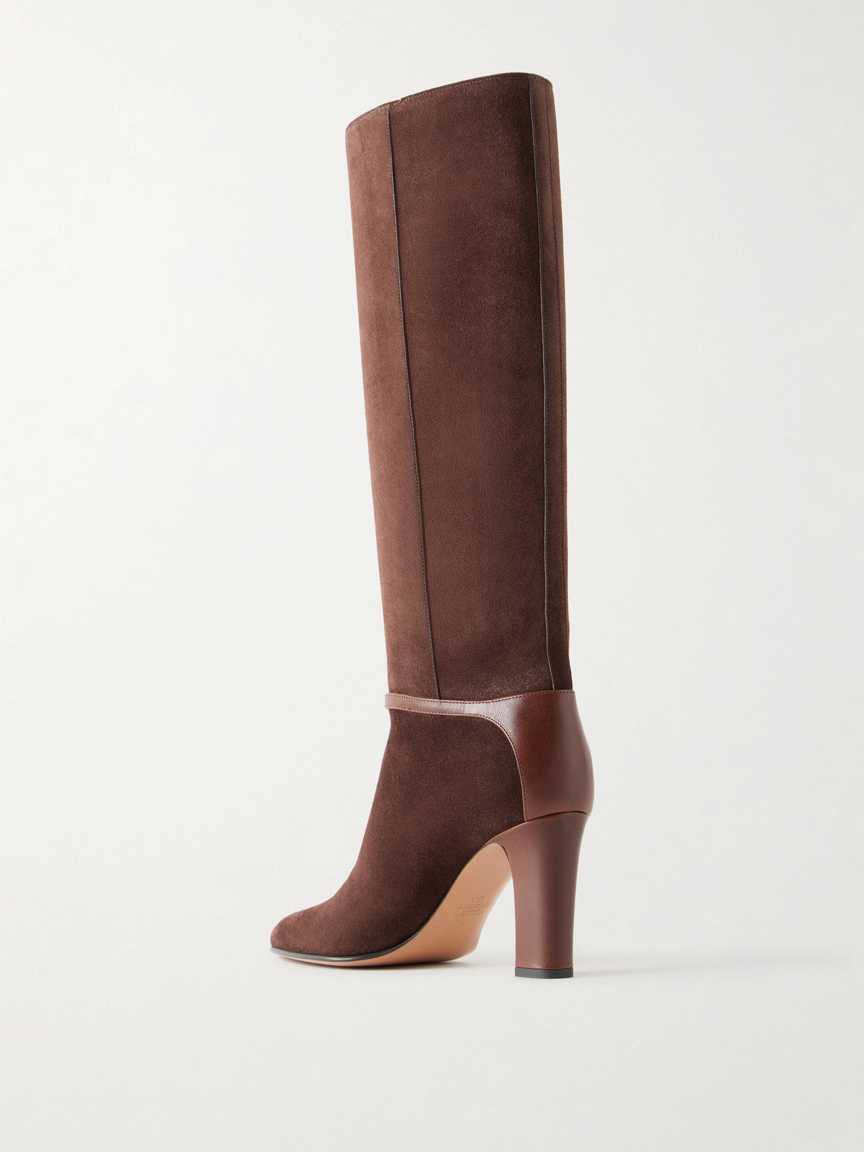 Garavani - Pattie 85 Buckle-Detail Suede Knee Boots