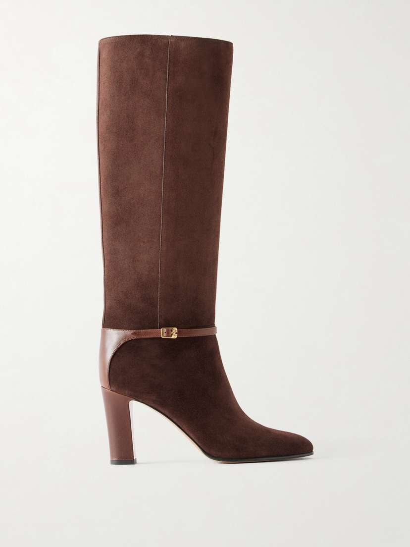 Valentino Garavani Pattie 85 Buckle-detail Suede Knee Boots | Thumbnail 6 Valentino Garavani Pattie 85 Buckle-detail Suede Knee Boots | Thumbnail 6