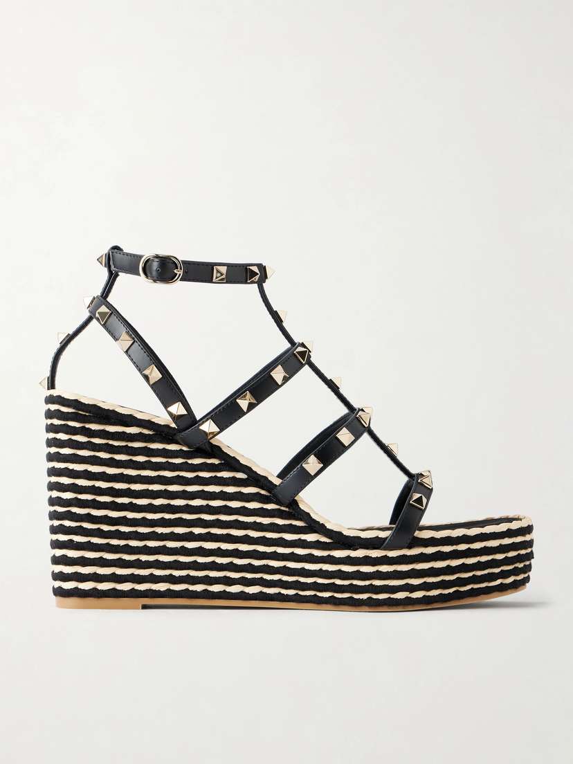 Valentino Garavani Rockstud Embellished Leather Wedge Espadrilles | Thumbnail 6 Valentino Garavani Rockstud Embellished Leather Wedge Espadrilles | Thumbnail 6