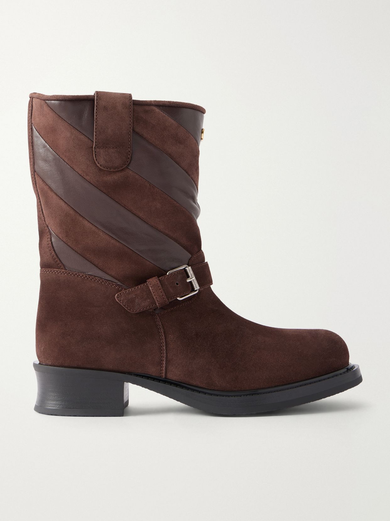 rayons 40 leather trimmed suede ankle boots