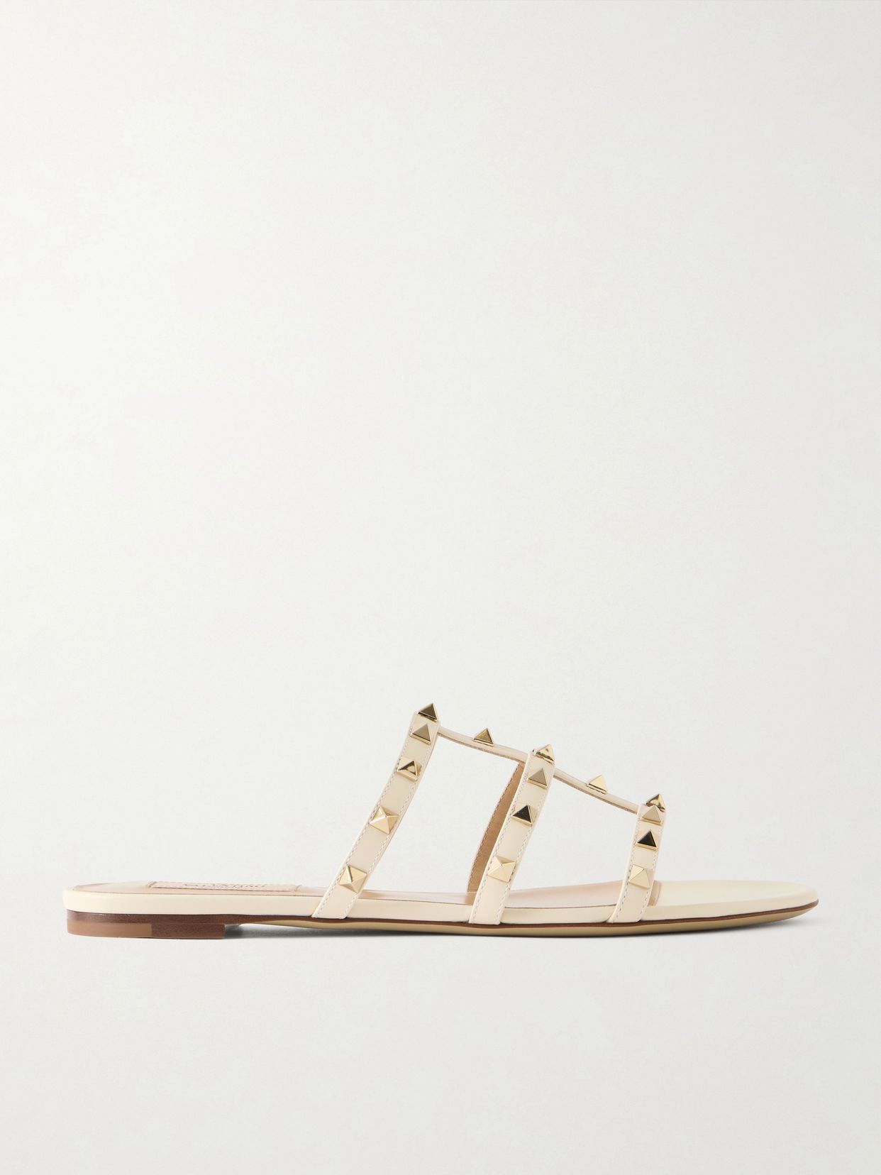 Rockstud embellished leather sandals