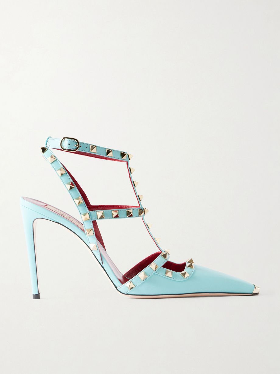 Rockstud patent-leather pumps