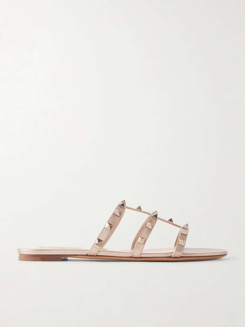 Valentino Garavani Rockstud Metallic Leather Sandals | Thumbnail 7 Valentino Garavani Rockstud Metallic Leather Sandals | Thumbnail 7