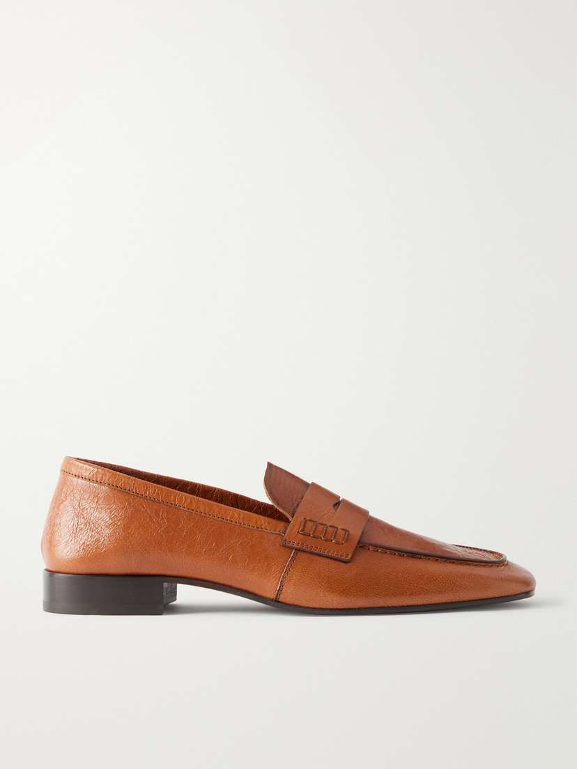 Dries Van Noten Glossed Textured-leather Penny Loafers | Thumbnail 6