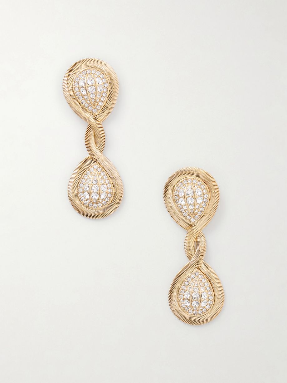 Gold-tone crystal earrings