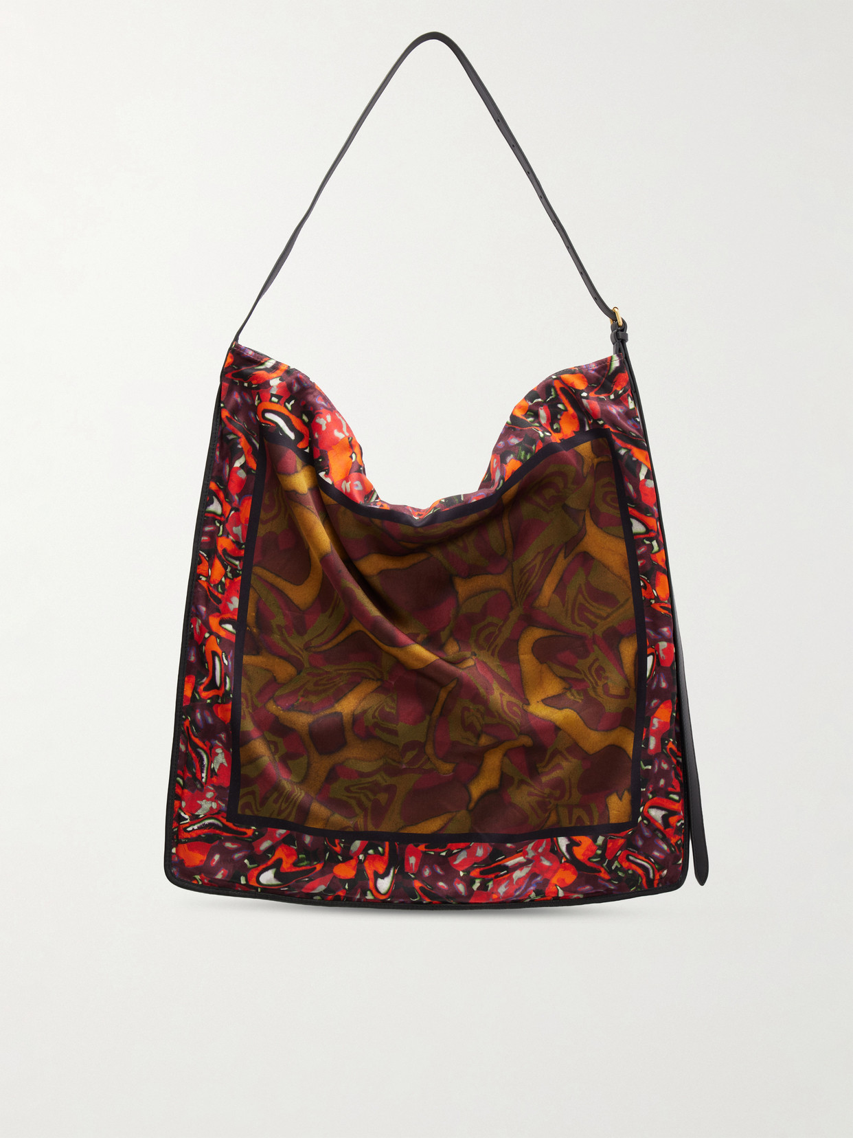 Printed Satin Shoulder Bag