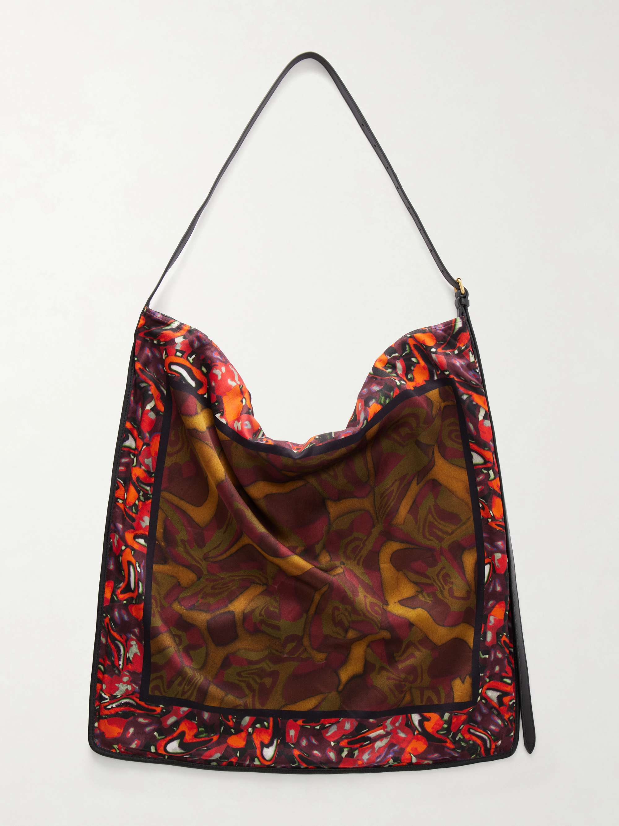 DRIES VAN NOTEN Printed satin shoulder bag | NET-A-PORTER