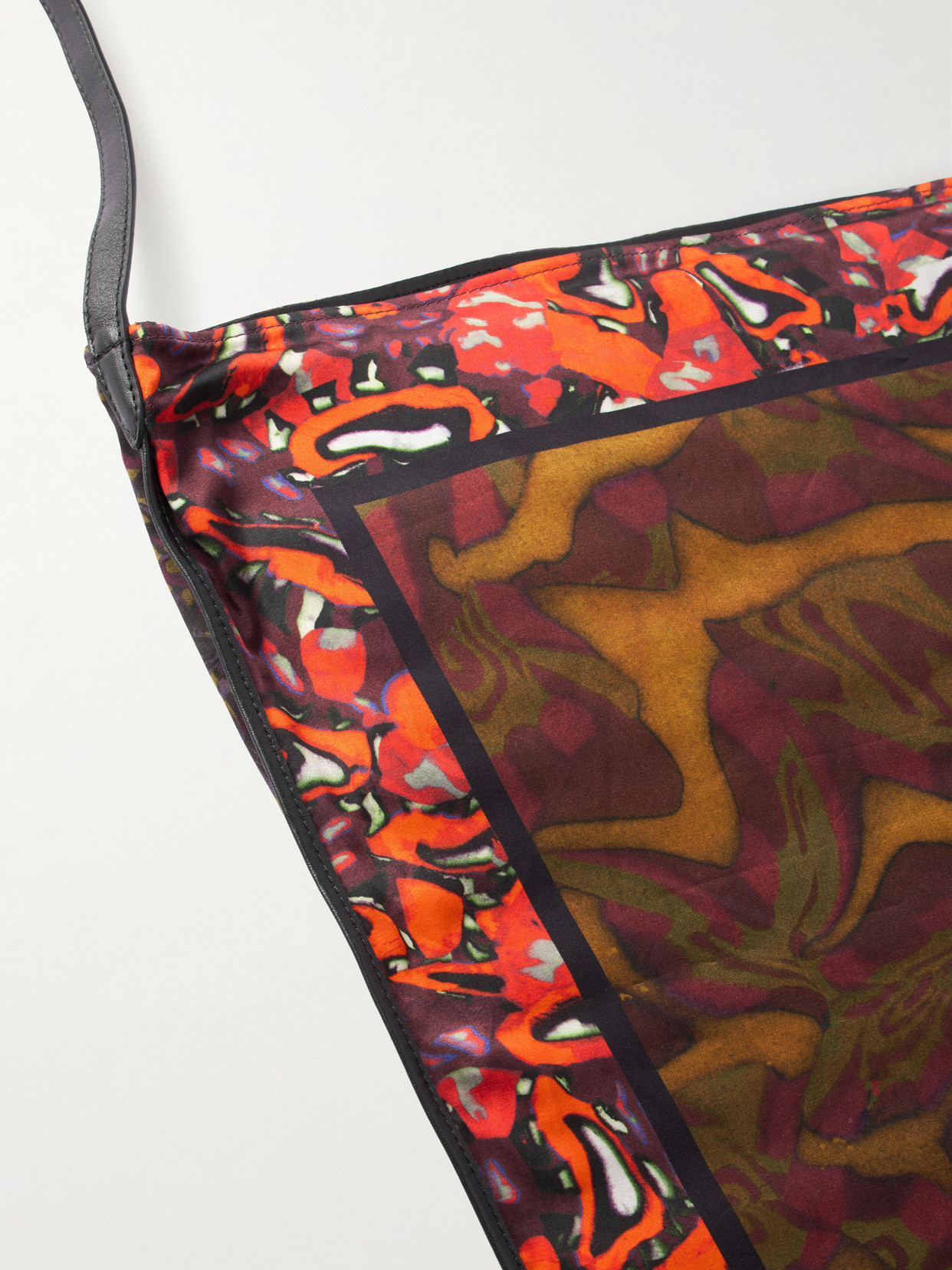 Printed Satin Shoulder Bag
