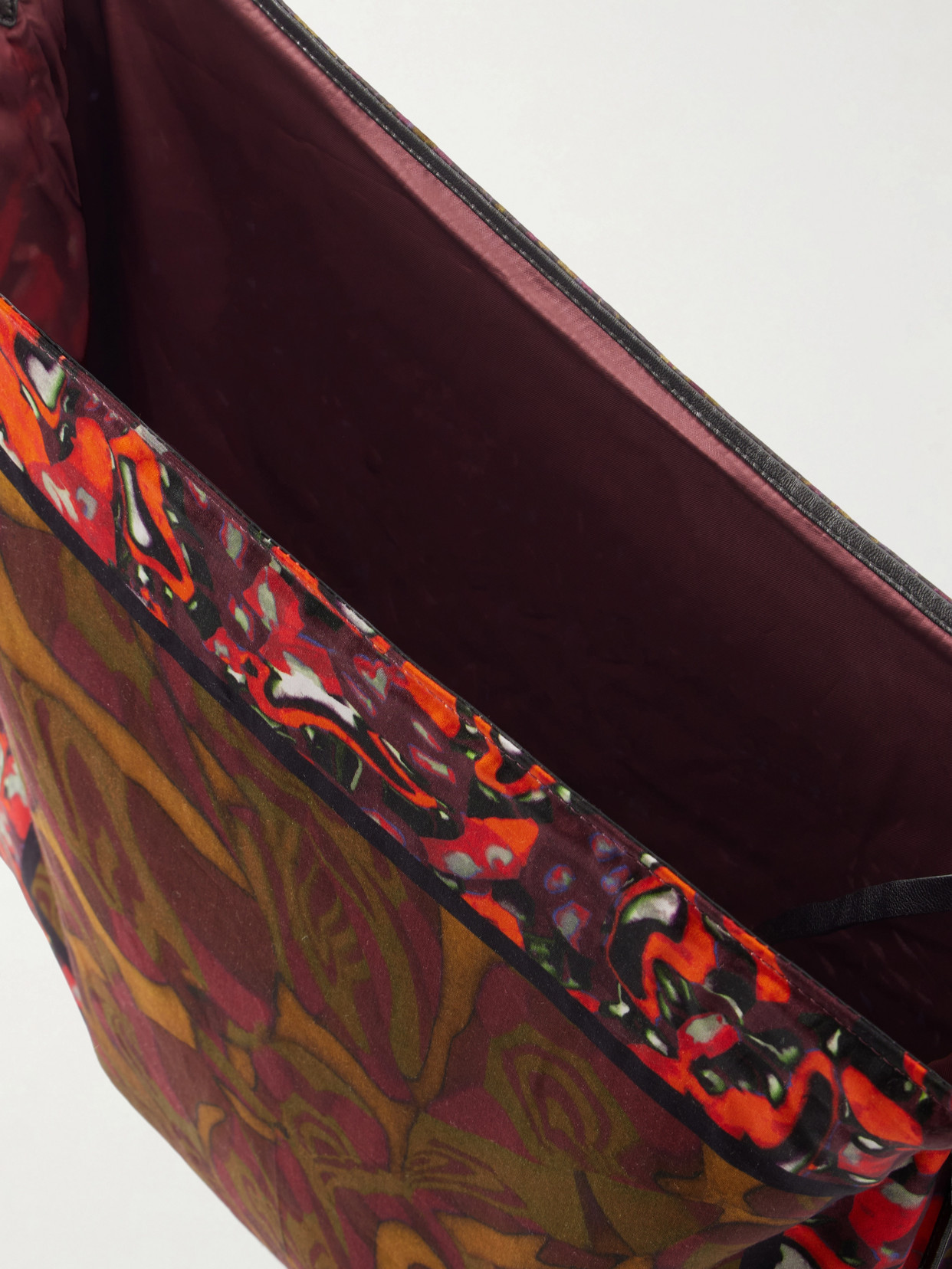 Printed Satin Shoulder Bag