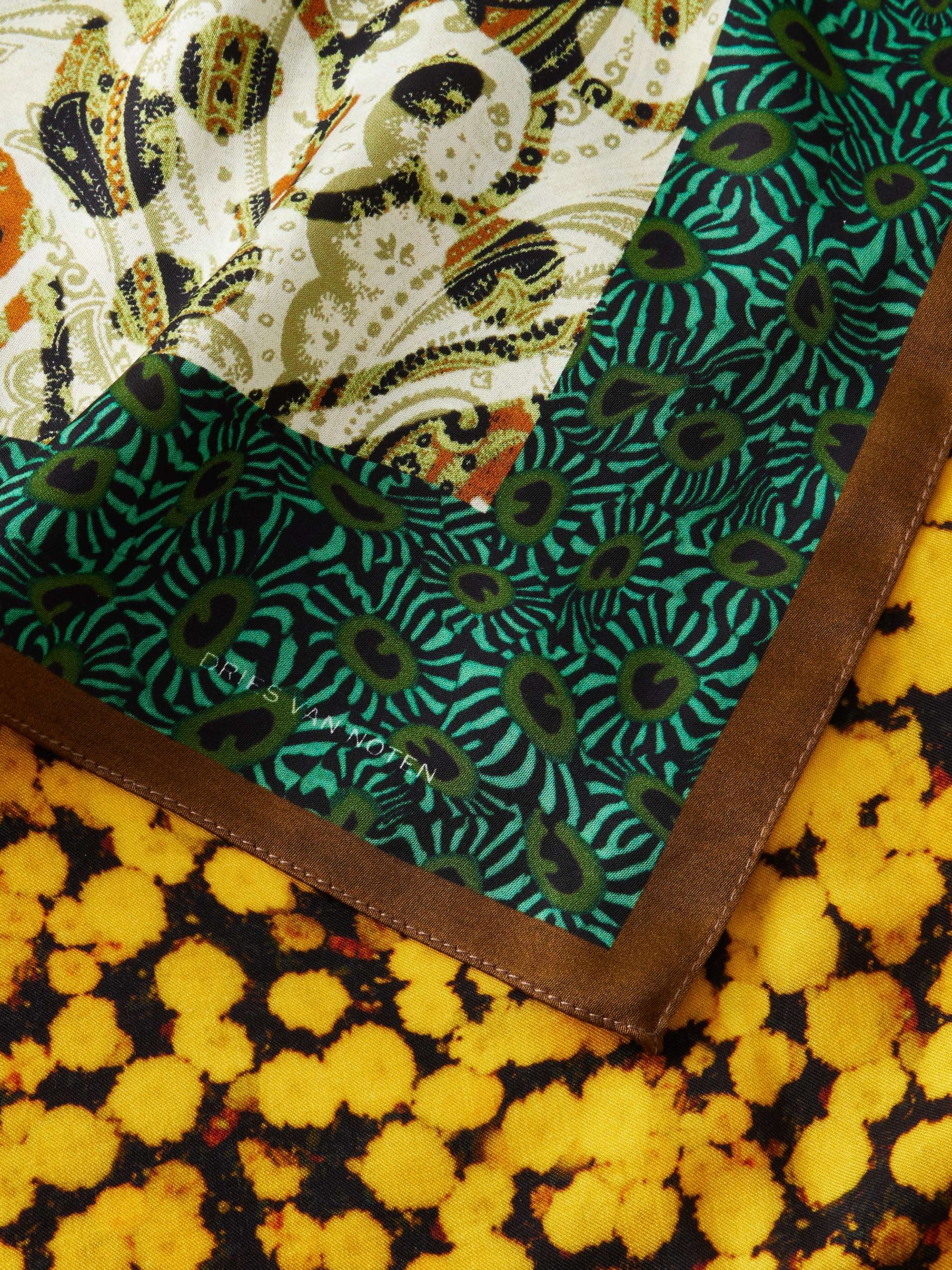 DRIES VAN NOTEN Floral-printed satin scarf | NET-A-PORTER