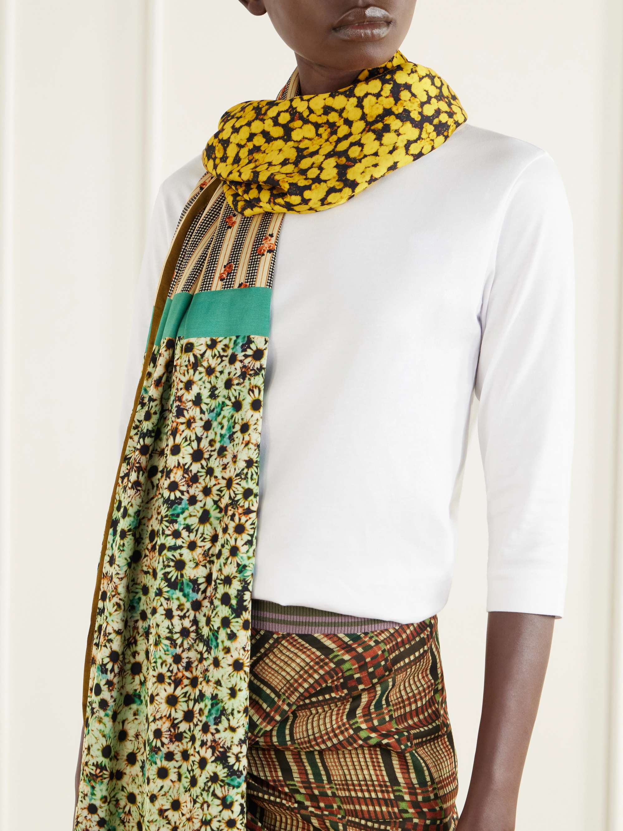 DRIES VAN NOTEN Floral-printed satin scarf | NET-A-PORTER