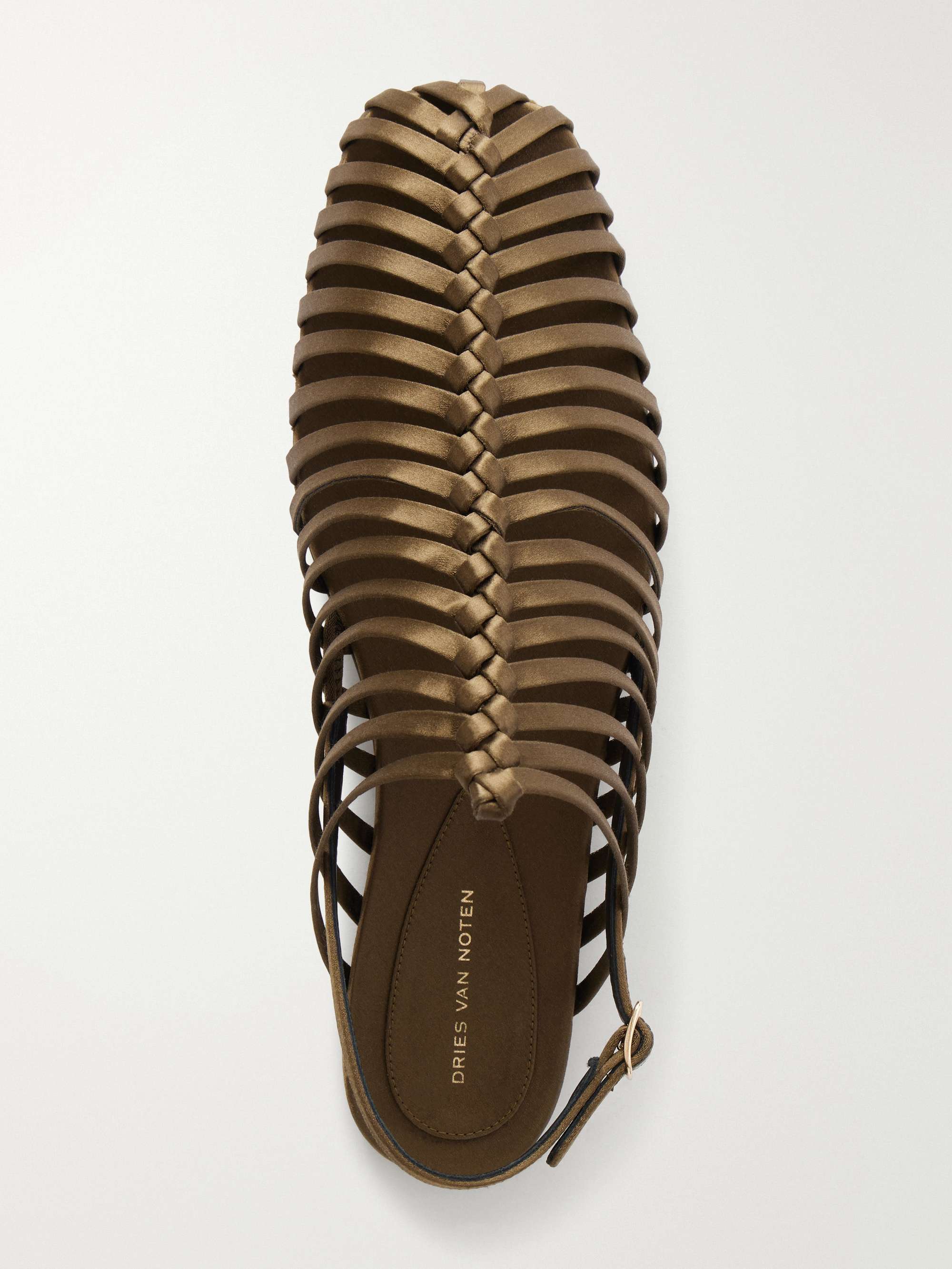 DRIES VAN NOTEN 4連レザーブレスレット BLK•GLD/34 DRIES VAN NOTEN Braided satin ballet flats | NET-A-PORTER