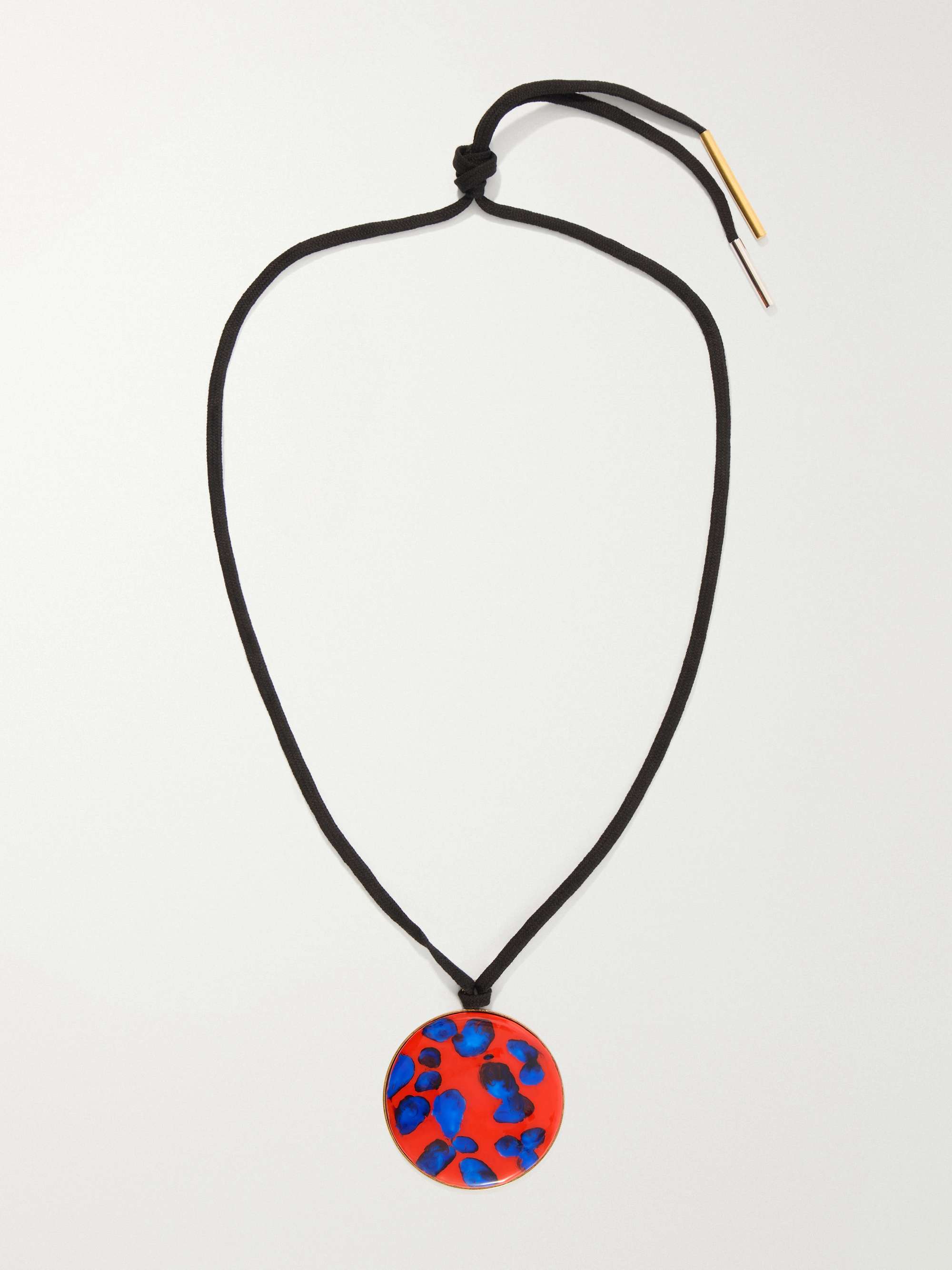 DRIES VAN NOTEN Gold-tone, enamel and cord necklace | NET-A-PORTER