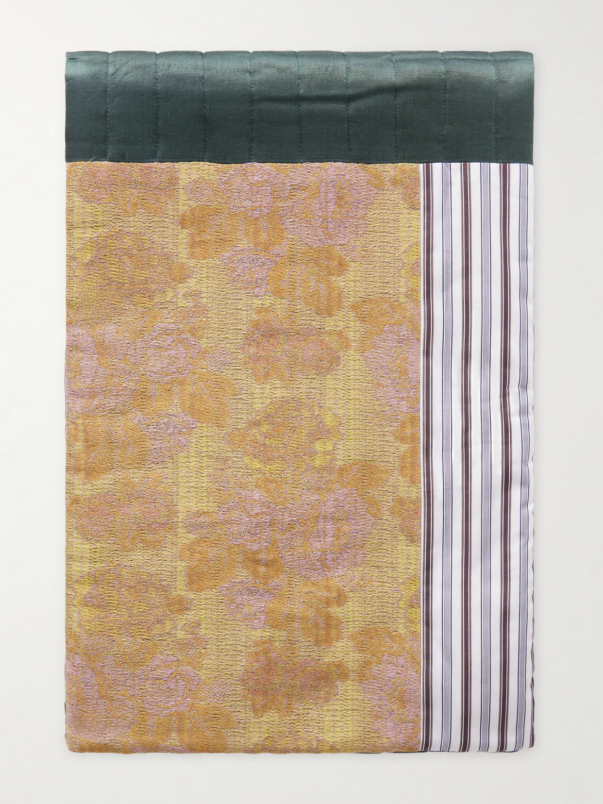 Dries Van Noten Patchwork Quilted Scarf In Yellow