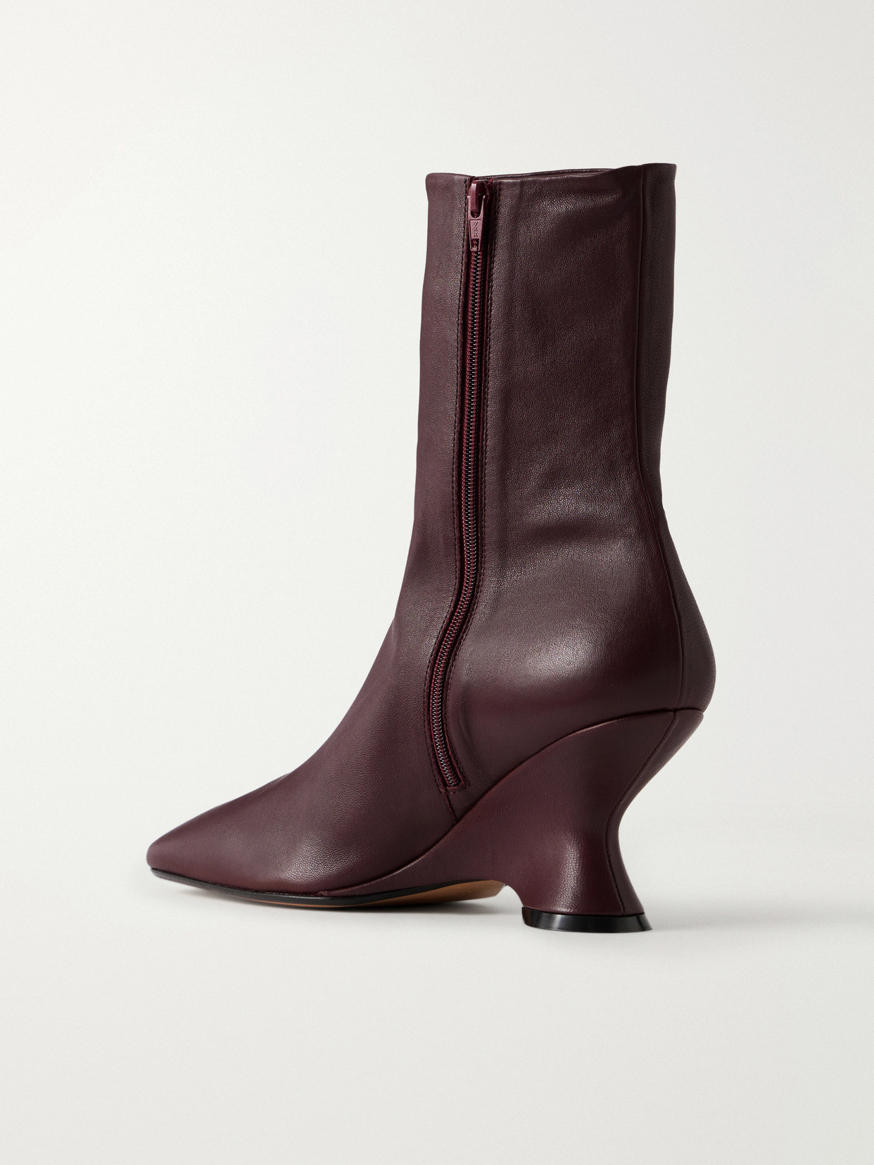 Dries Van Noten Leather Wedge Ankle Boots In Multi