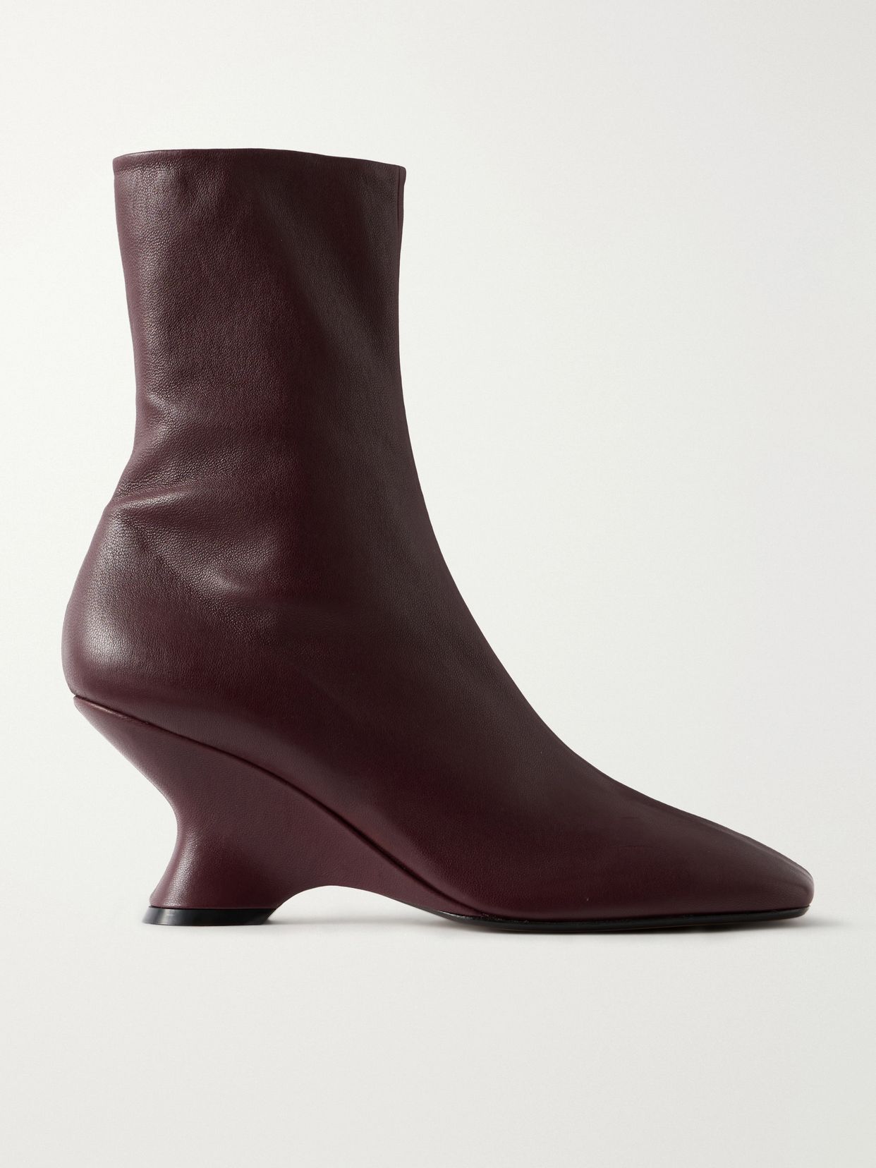 leather wedge ankle boots