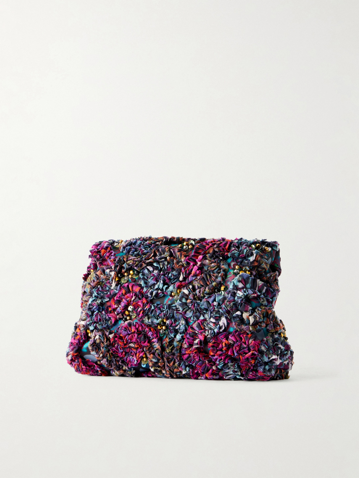 Dries Van Noten Embellished Embroidered Clutch In Multi