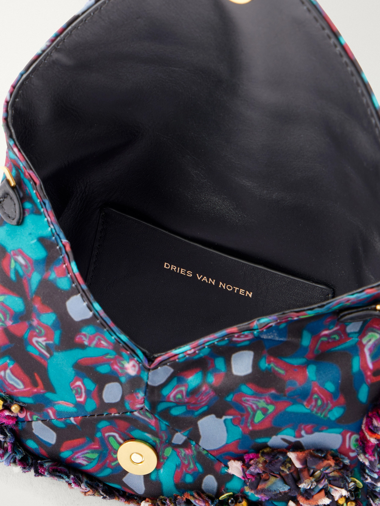 Dries Van Noten Embellished Embroidered Clutch In Multi