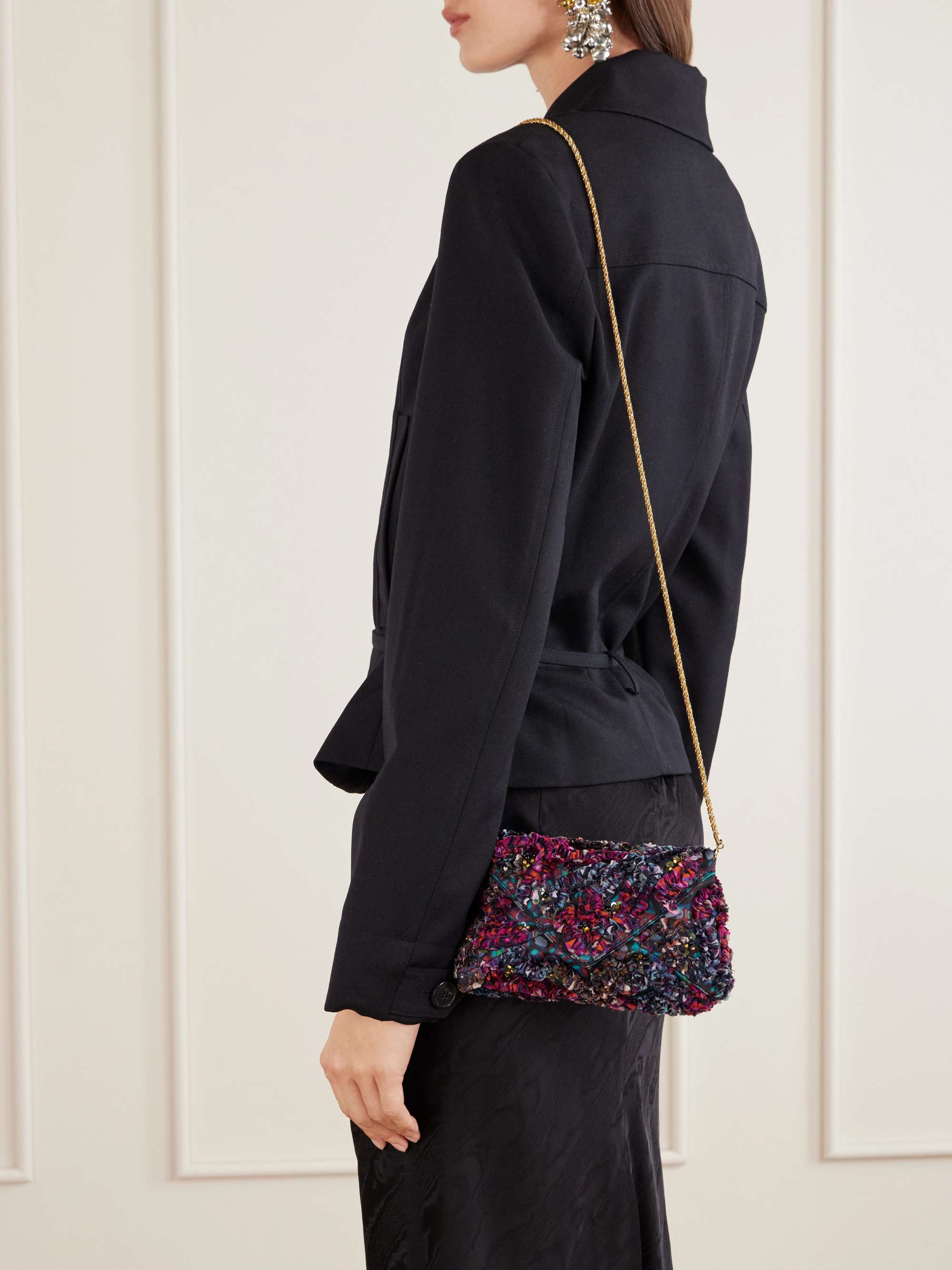 DRIES VAN NOTEN Bead-embellished embroidered clutch | NET-A-PORTER