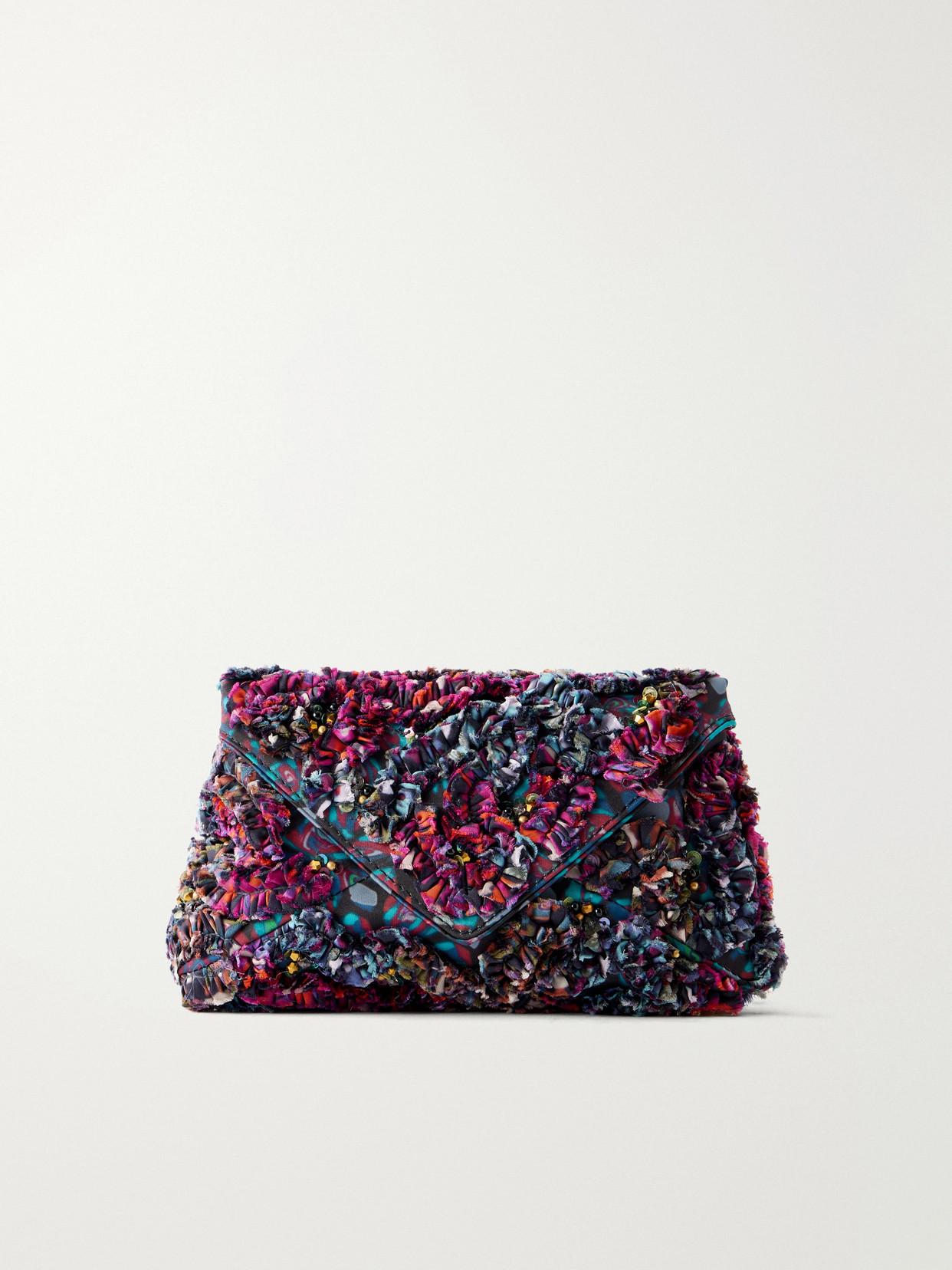 Dries Van Noten Bead-embellished Embroidered Clutch In Multi