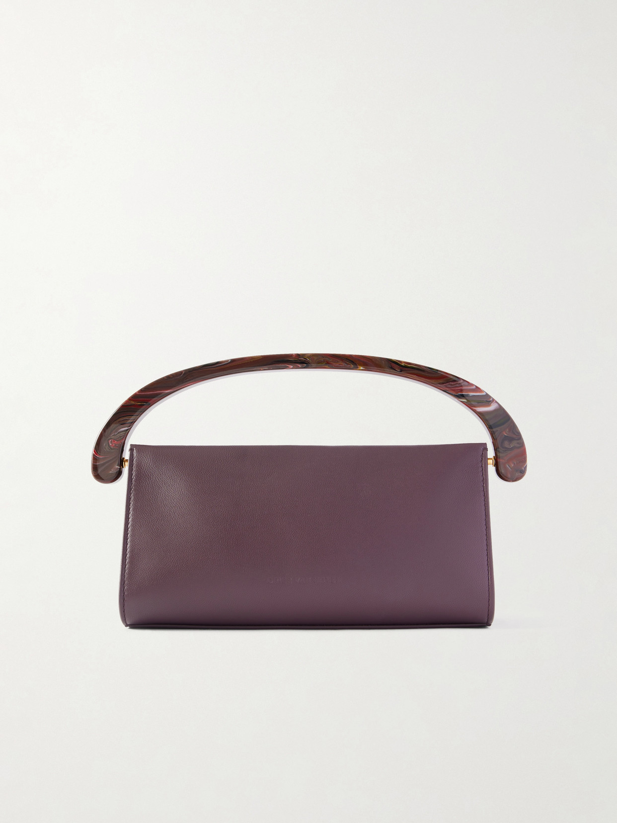 Dries Van Noten Leather Clutch In Burgundy