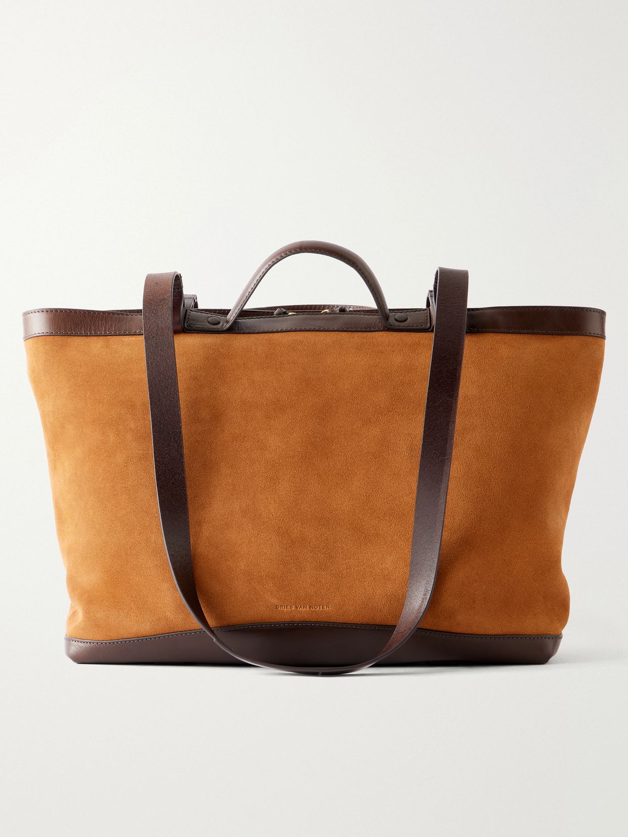 Carter leather-trimmed suede tote