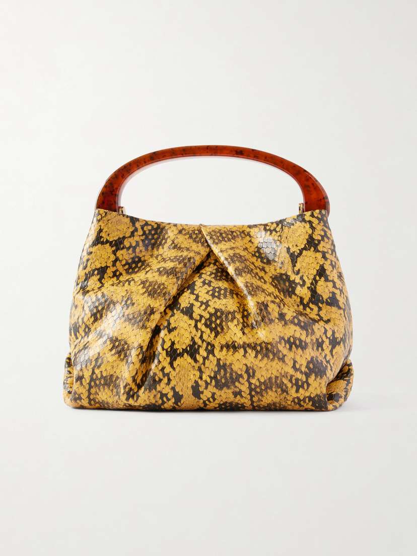 Dries Van Noten Snake-effect Leather Clutch