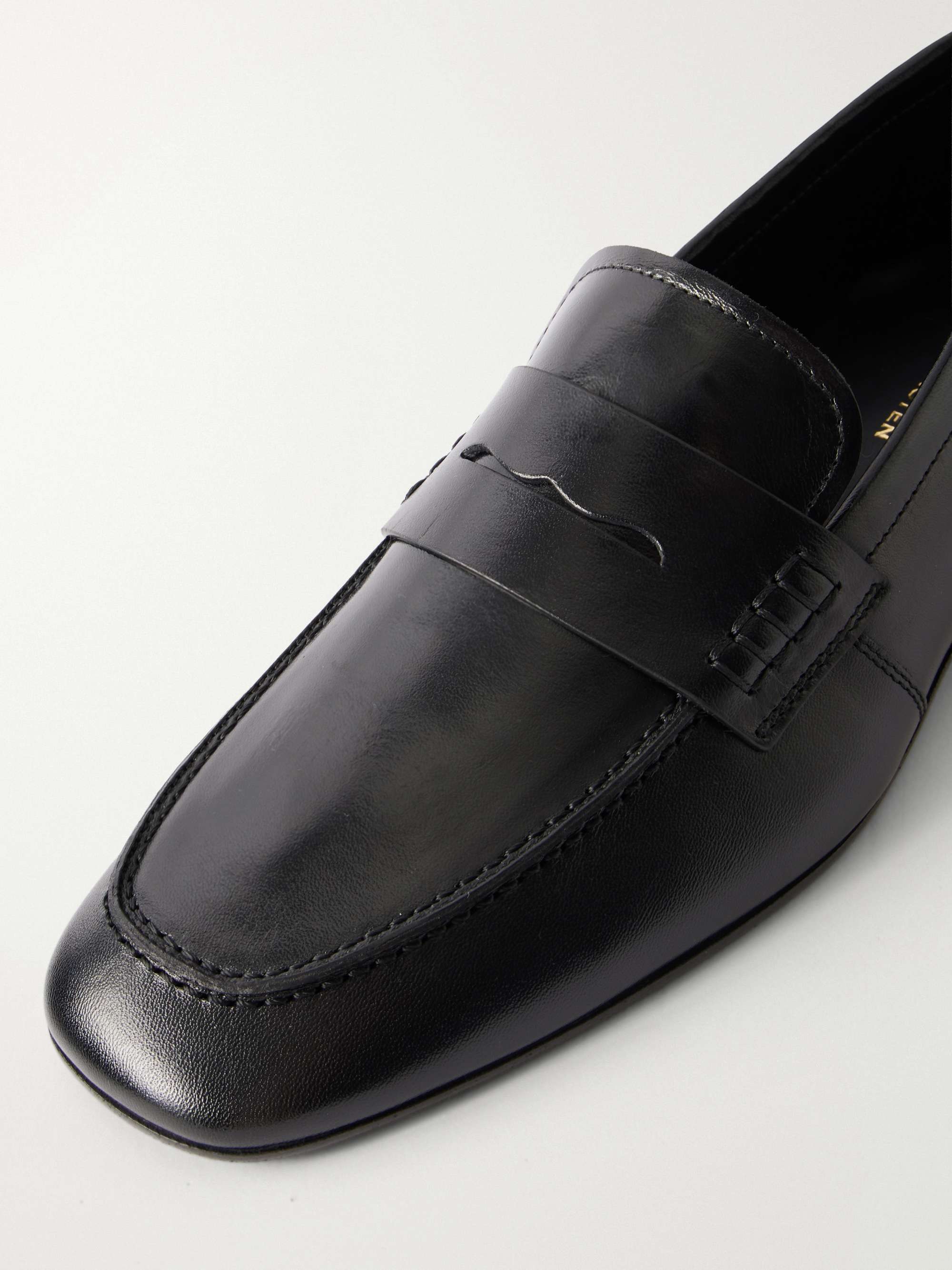 DRIES VAN NOTEN Leather penny loafers | NET-A-PORTER