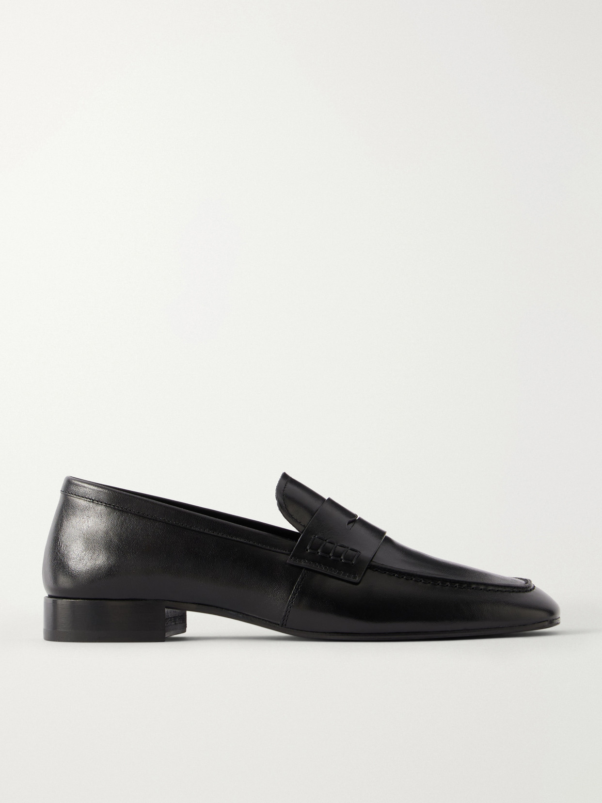 Dries Van Noten Leather Penny Loafers In Black