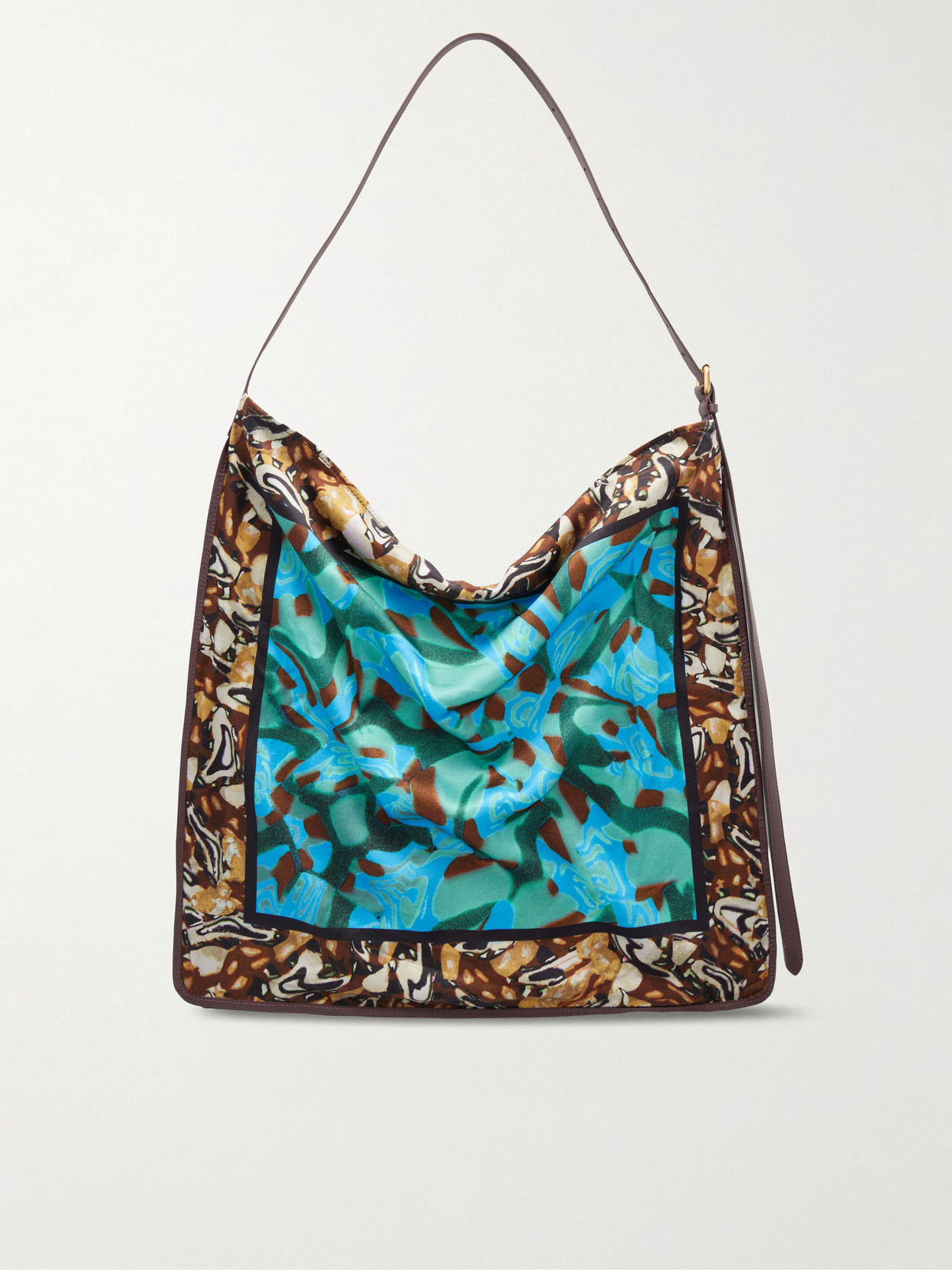 Printed Satin Shoulder Bag