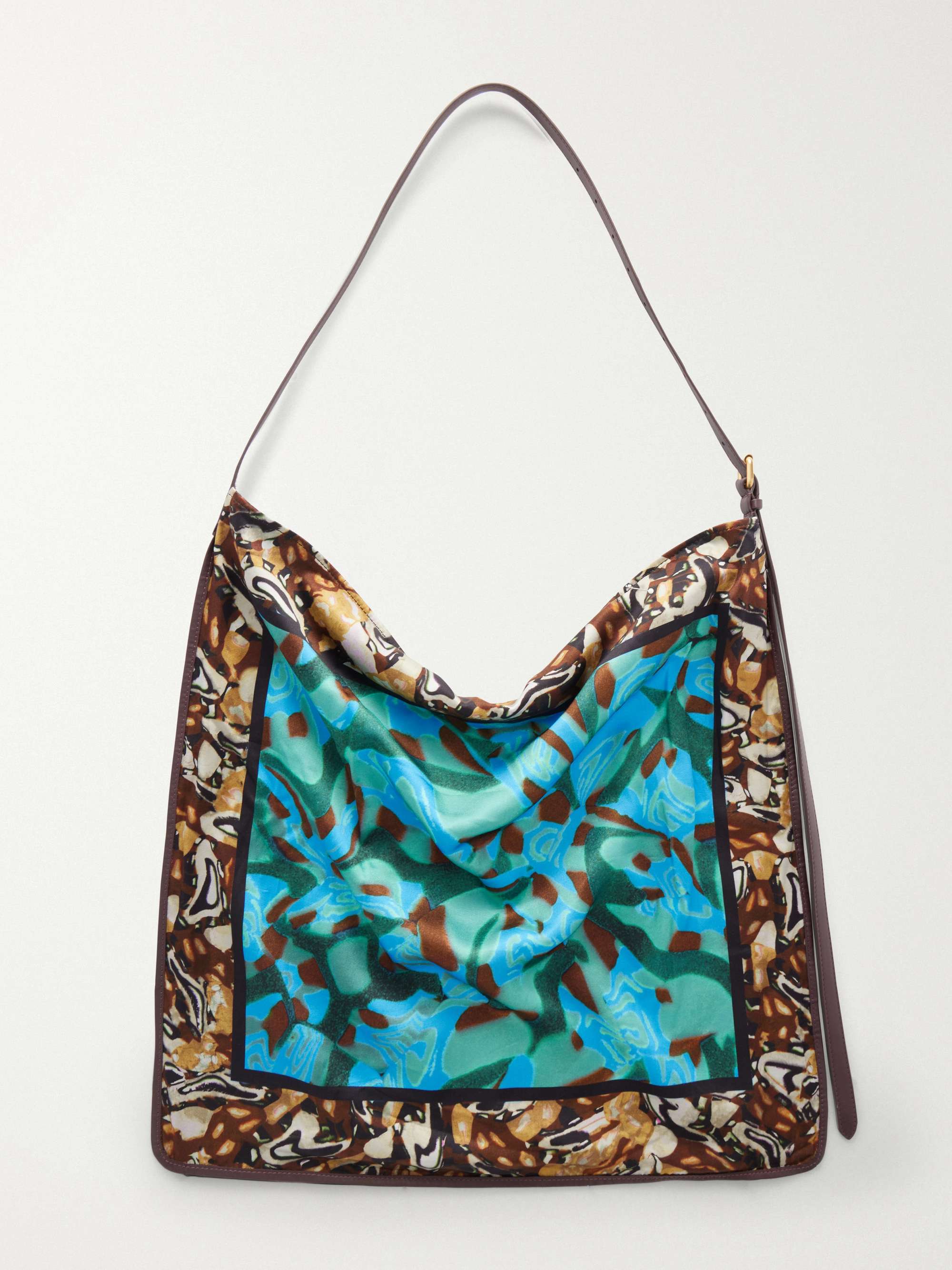 DRIES VAN NOTEN Printed satin shoulder bag | NET-A-PORTER