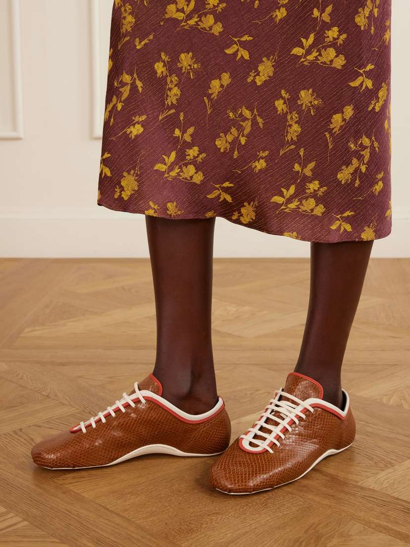 Dries Van Noten Snake-effect Leather Sneakers | Thumbnail 2 Dries Van Noten Snake-effect Leather Sneakers | Thumbnail 2