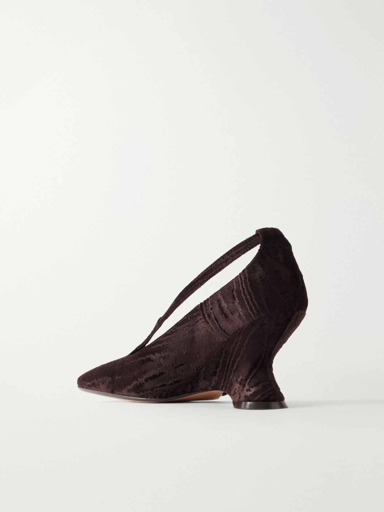 Velvet Moiré Wedge Pumps