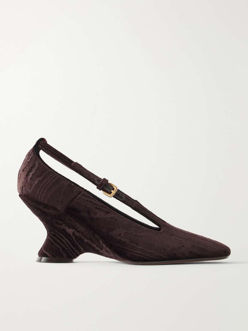 Dries Van Noten Velvet Moiré Wedge Pumps | Thumbnail 6