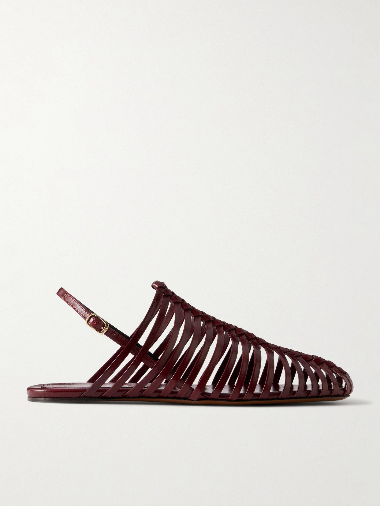 Dries Van Noten Leather Braided Ballet Flats In Red