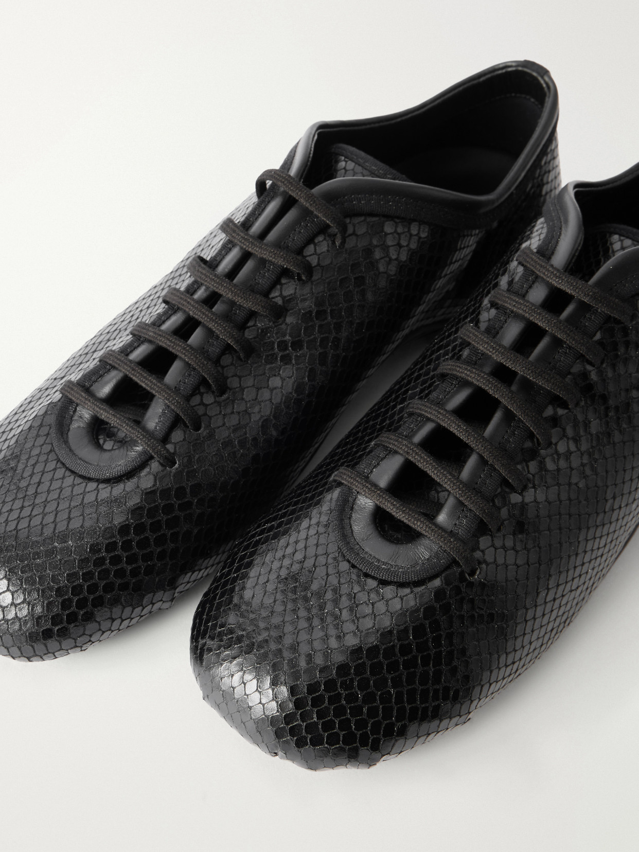 Dries Van Noten Snake-effect Leather Sneakers In Multi