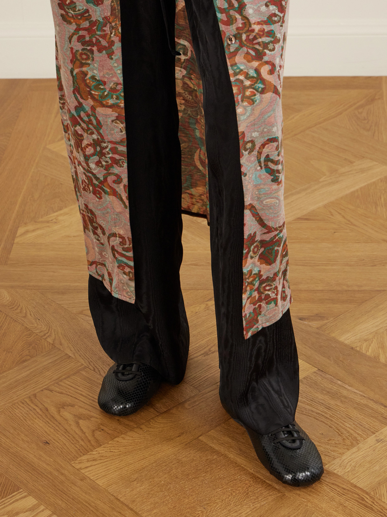 Dries Van Noten Snake-effect Leather Sneakers In Multi