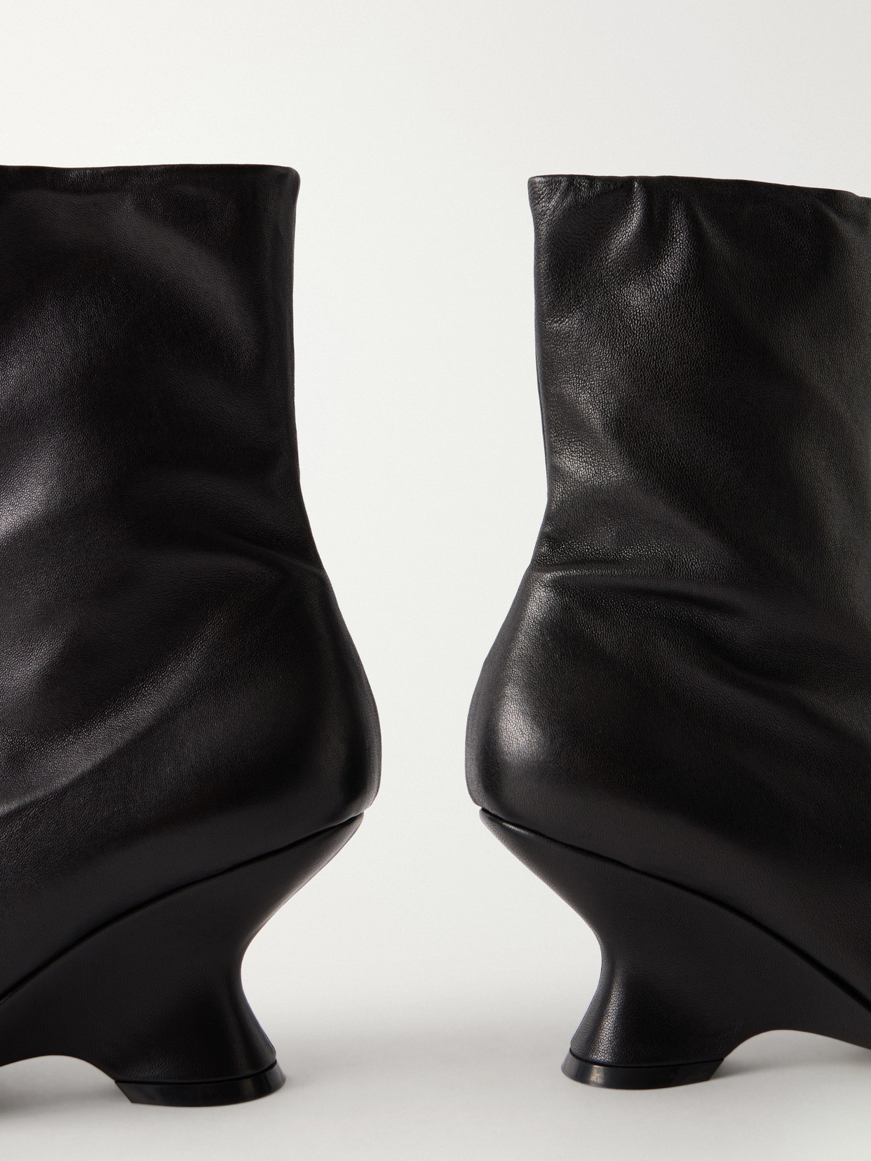 Leather Wedge Ankle Boots