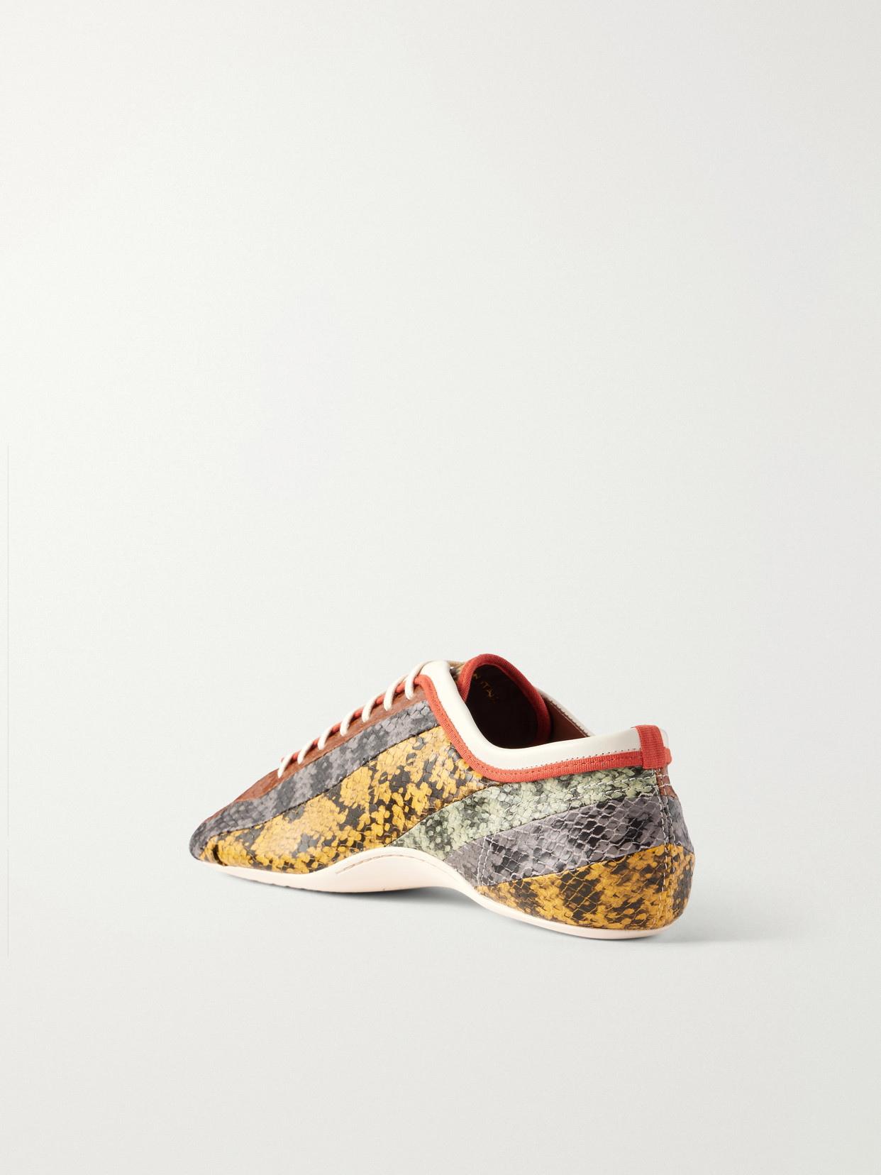 Striped Snake-Effect Sneakers