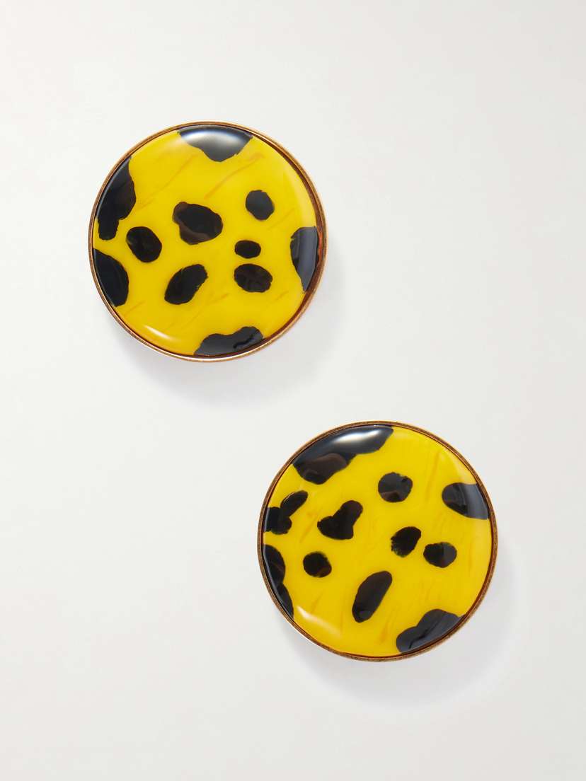 Dries Van Noten Gold-tone Enamel And Brass Earrings | Thumbnail 4 Dries Van Noten Gold-tone Enamel And Brass Earrings | Thumbnail 4