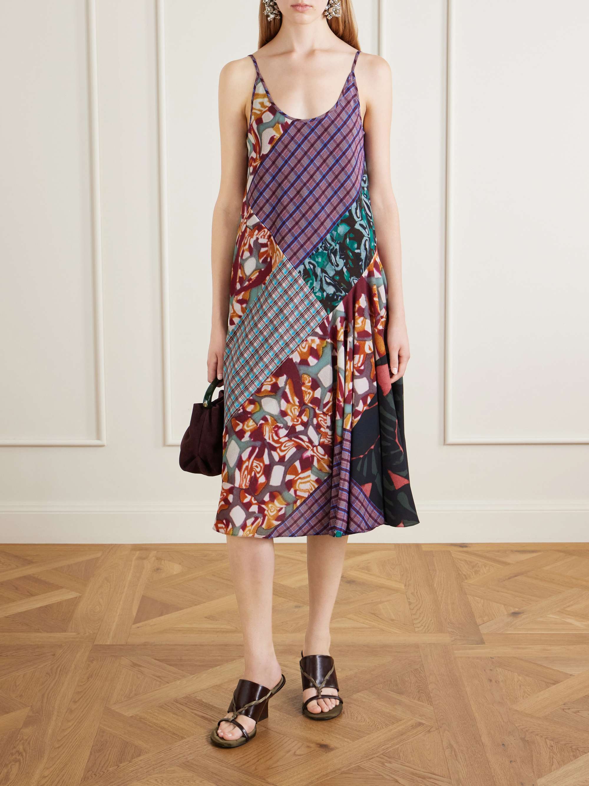 DRIES VAN NOTEN チェック柄ミュール DRIES VAN NOTEN Satin-trimmed leather mules | NET-A-PORTER