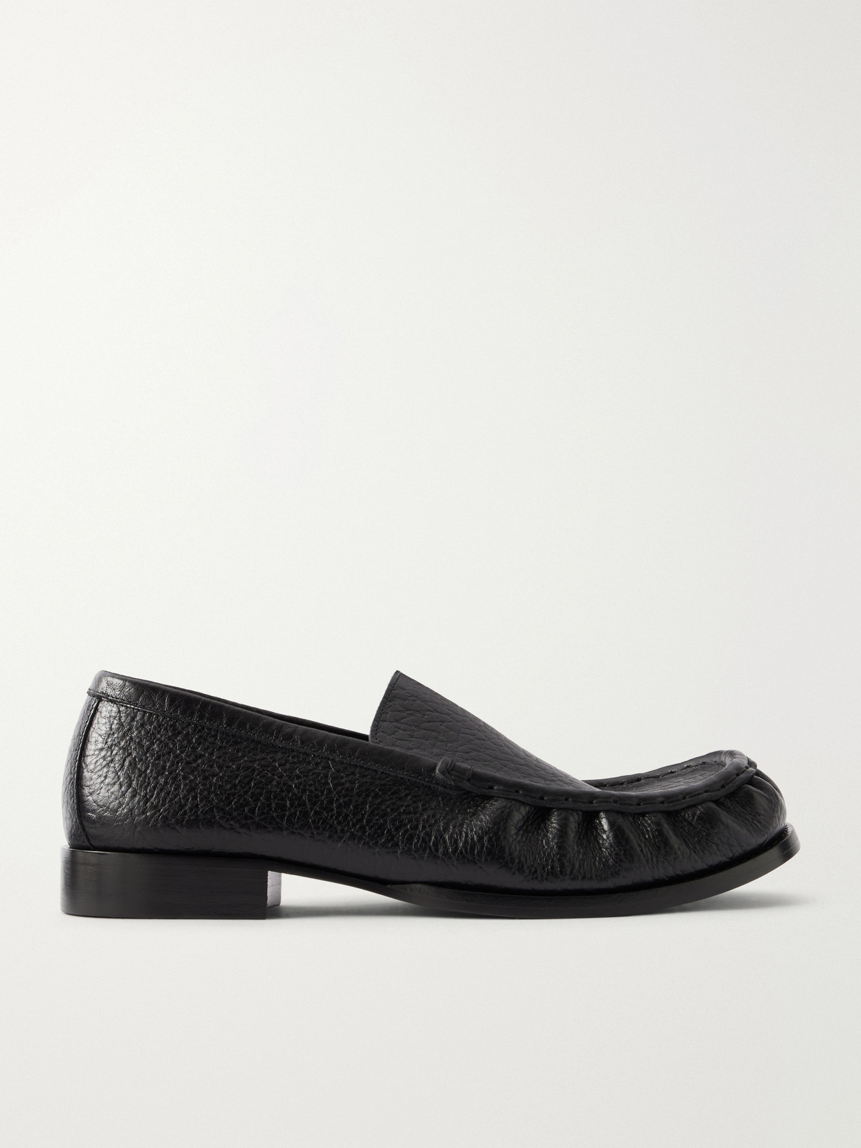 Dries Van Noten Textured-leather Loafers In Black